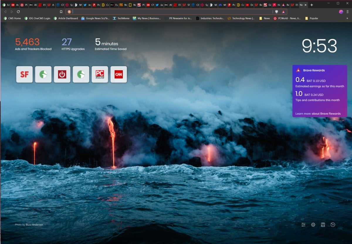 brave browser new tab page