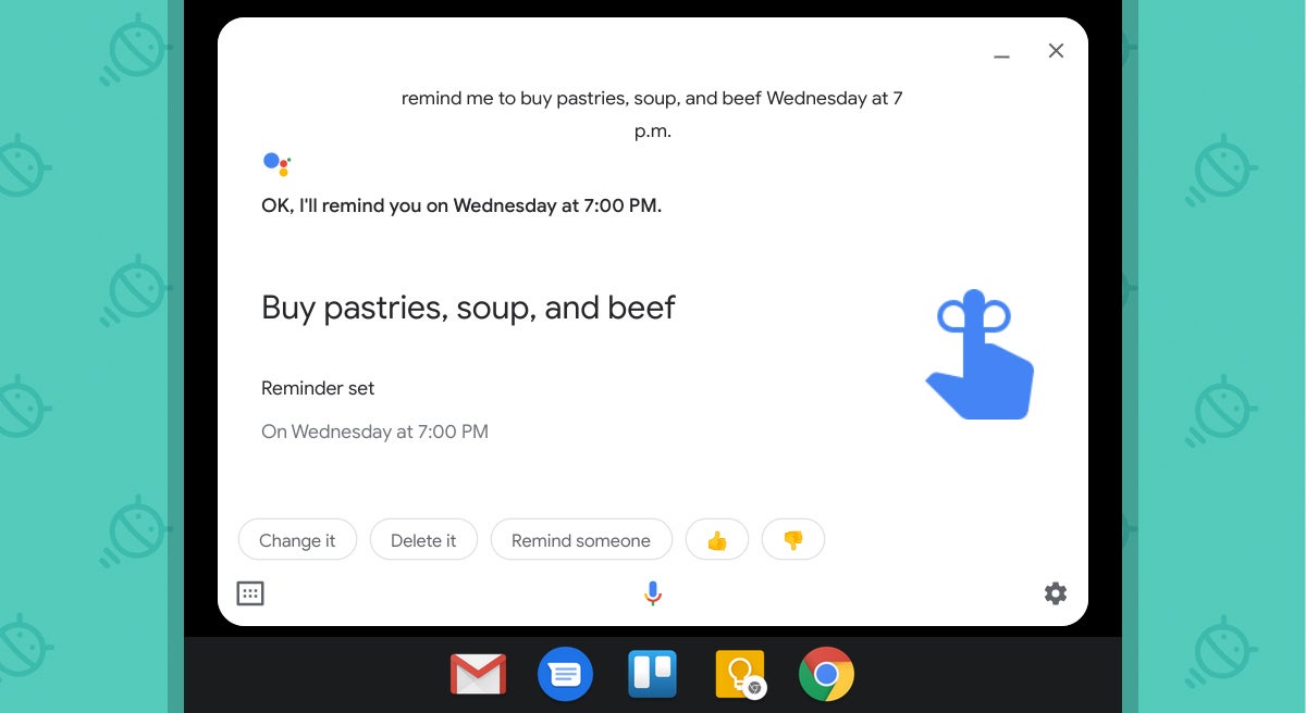 Google Assistant Chromebook: Reminder