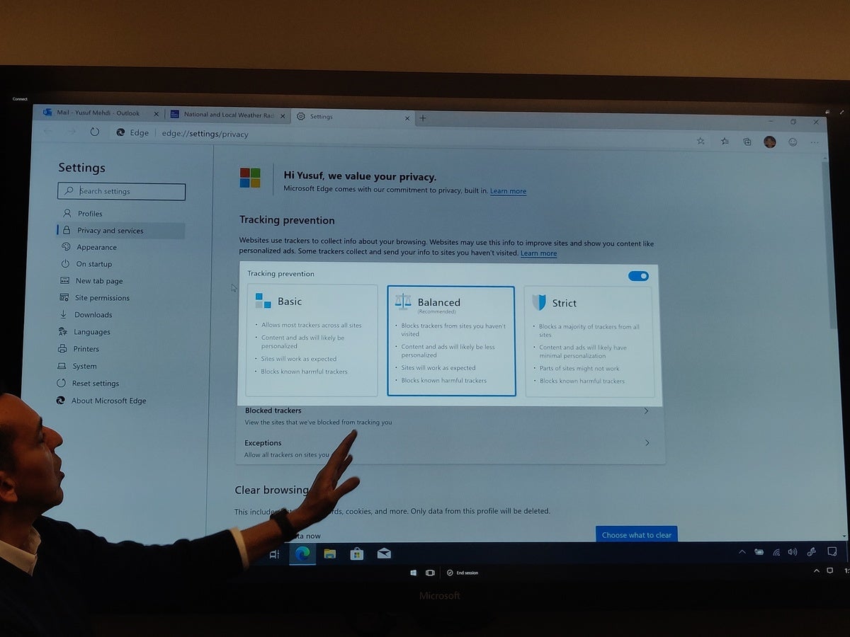 Microsoft Edge trackers privacy