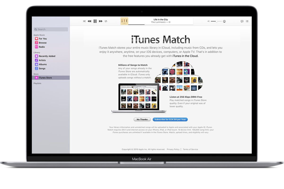 itunes music stored in cloud
