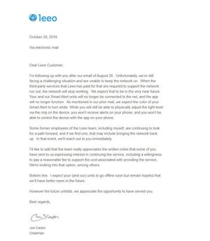 leeo shutdown