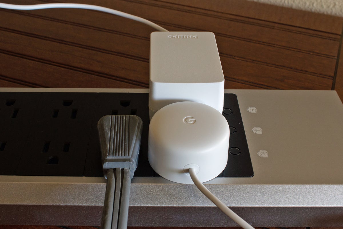 nest wifi power adapter in a strip