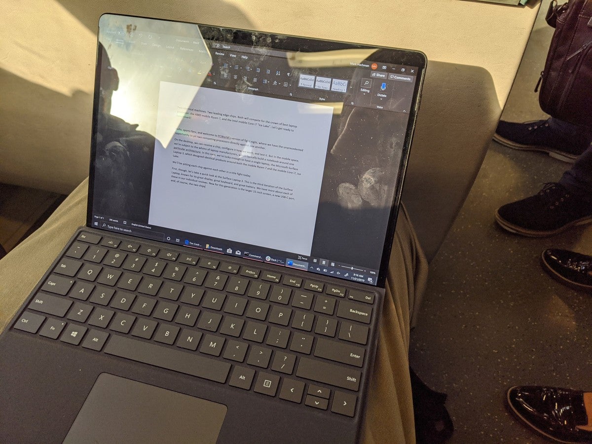 Microsoft Surface Pro X on the lap