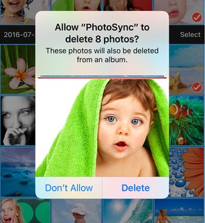 photosync 4.0 iphone delete prompt