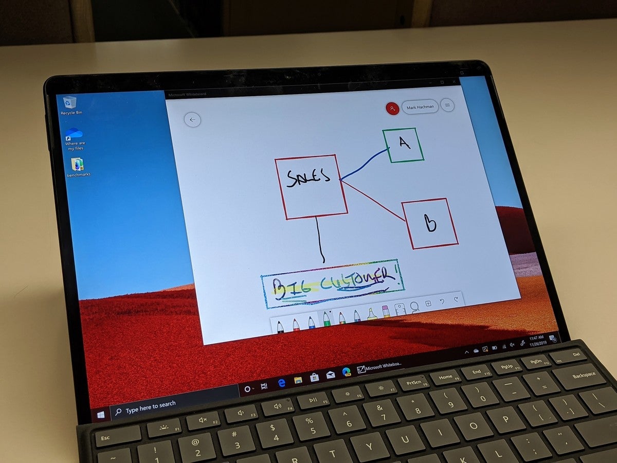 Microsoft Surface Pro X whiteboard inking