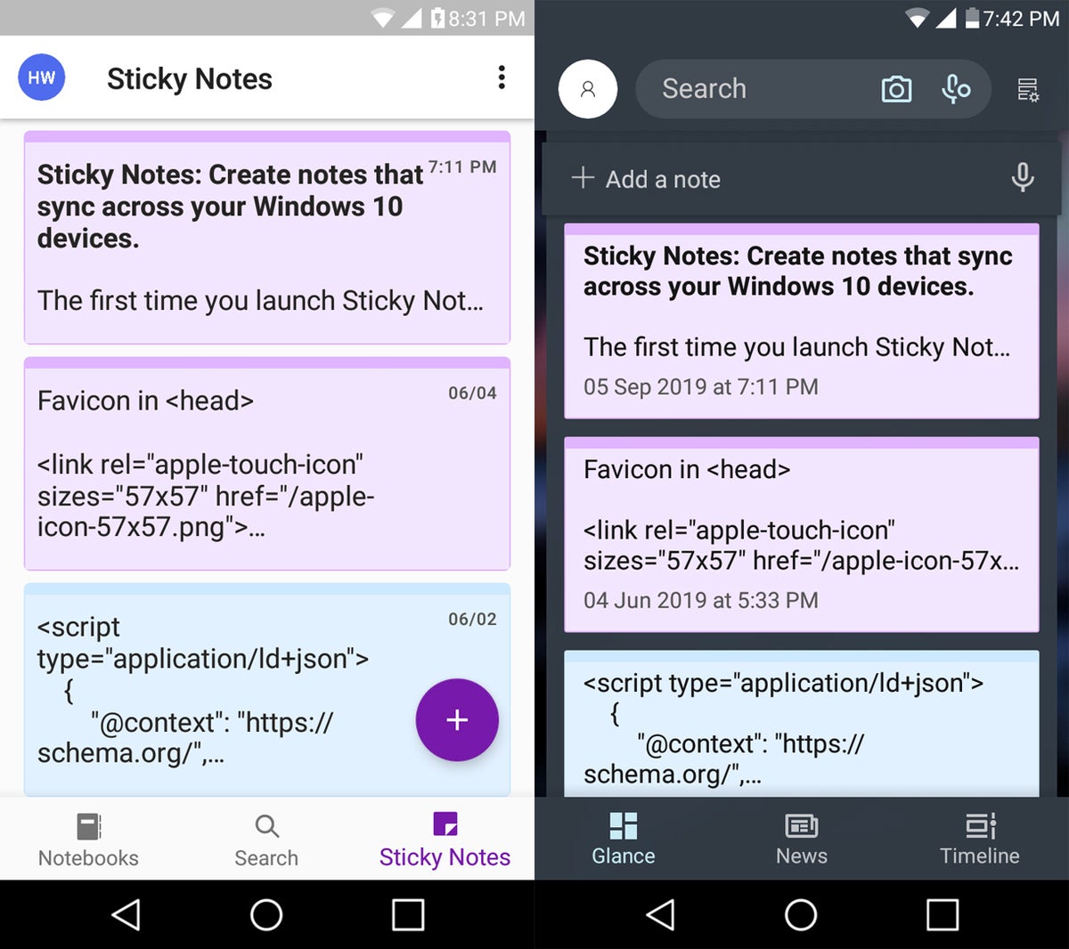 win10 17 sticky notes android oct2019