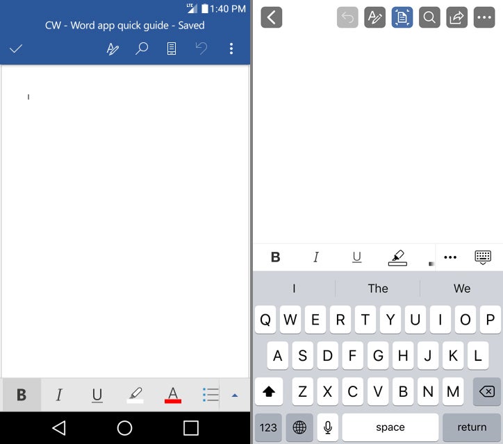 word app 05 android ios toolbars