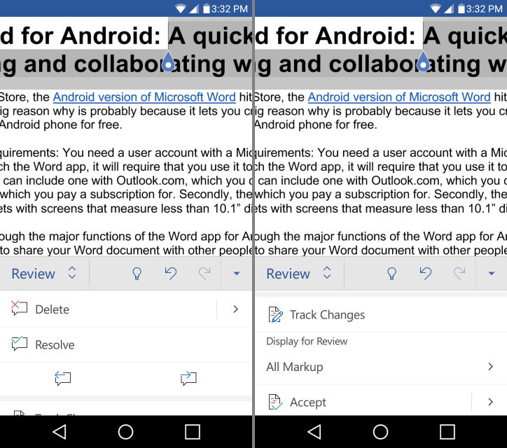 word app 12 android review menu