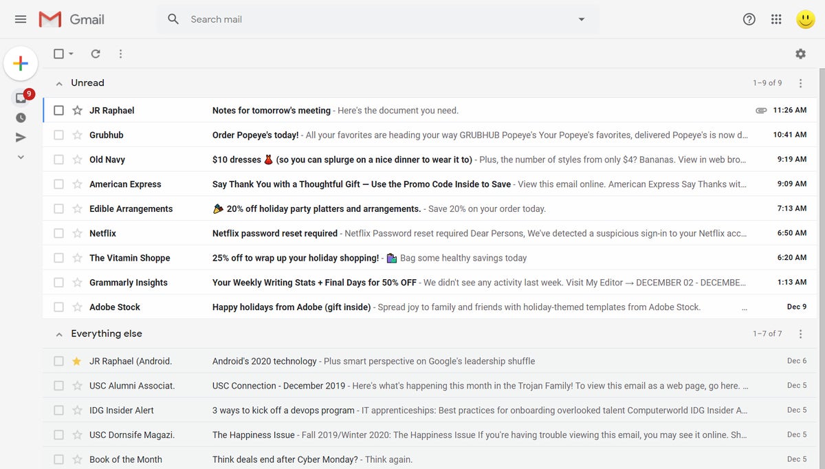 how do i set my gmail inbox to show unread mail