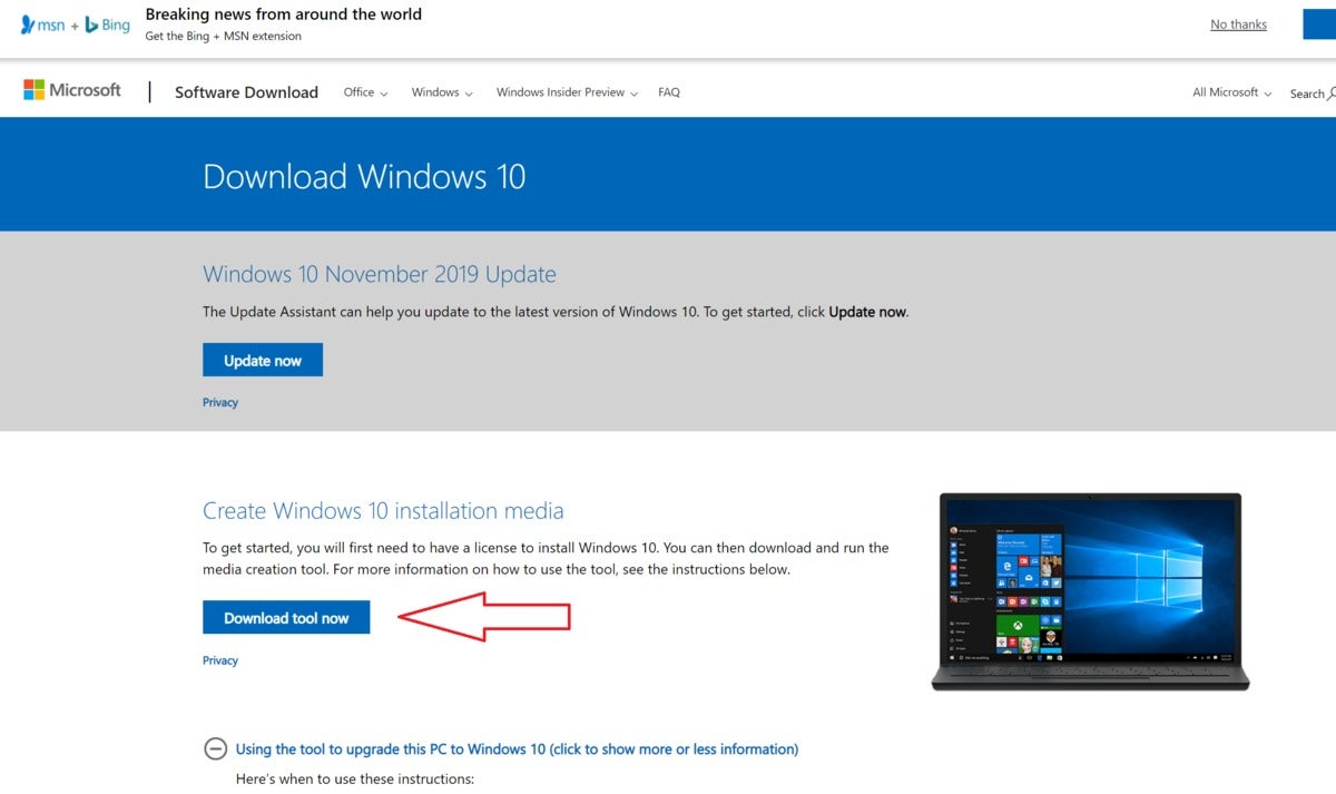 download and install windows 10 for free