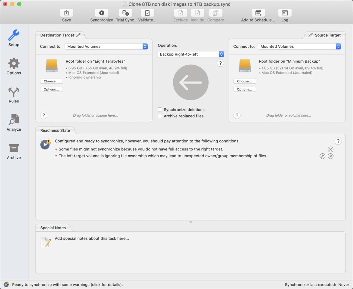 mac911 chronosync sync view