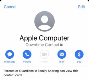 mac911 screentime разрешил помеченный контакт
