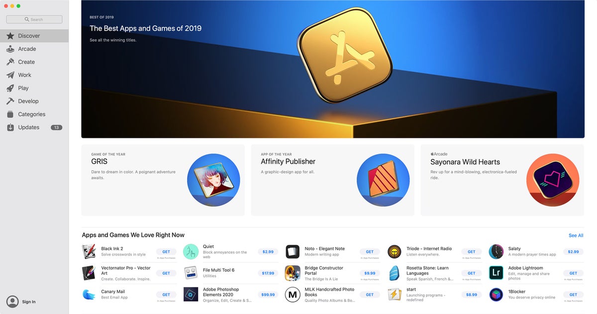 macos catalina app store 2019
