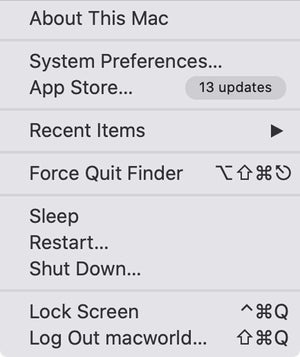 macos catalina apple menu finder