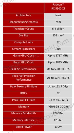 radeon rx 5500 xt specs