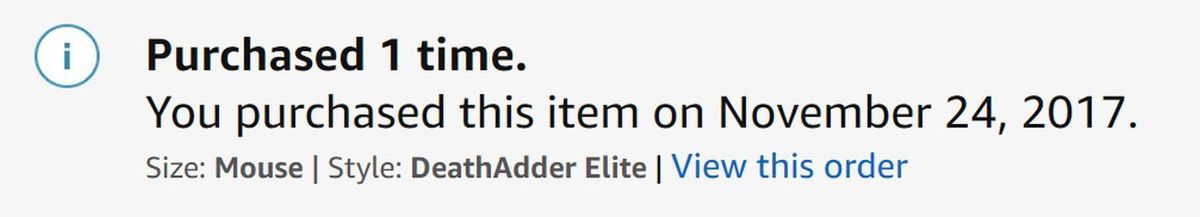 razer deathadder elite purchased