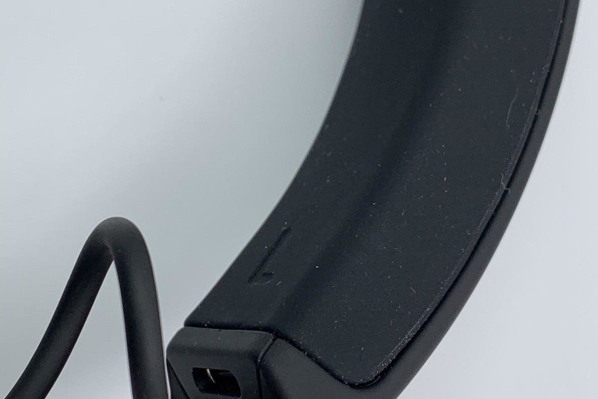 The base of the left headband has a USB-C charging port.