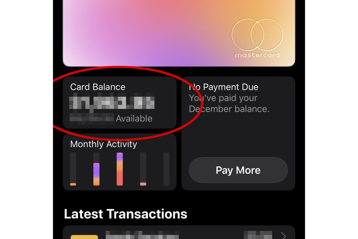 apple card export balance