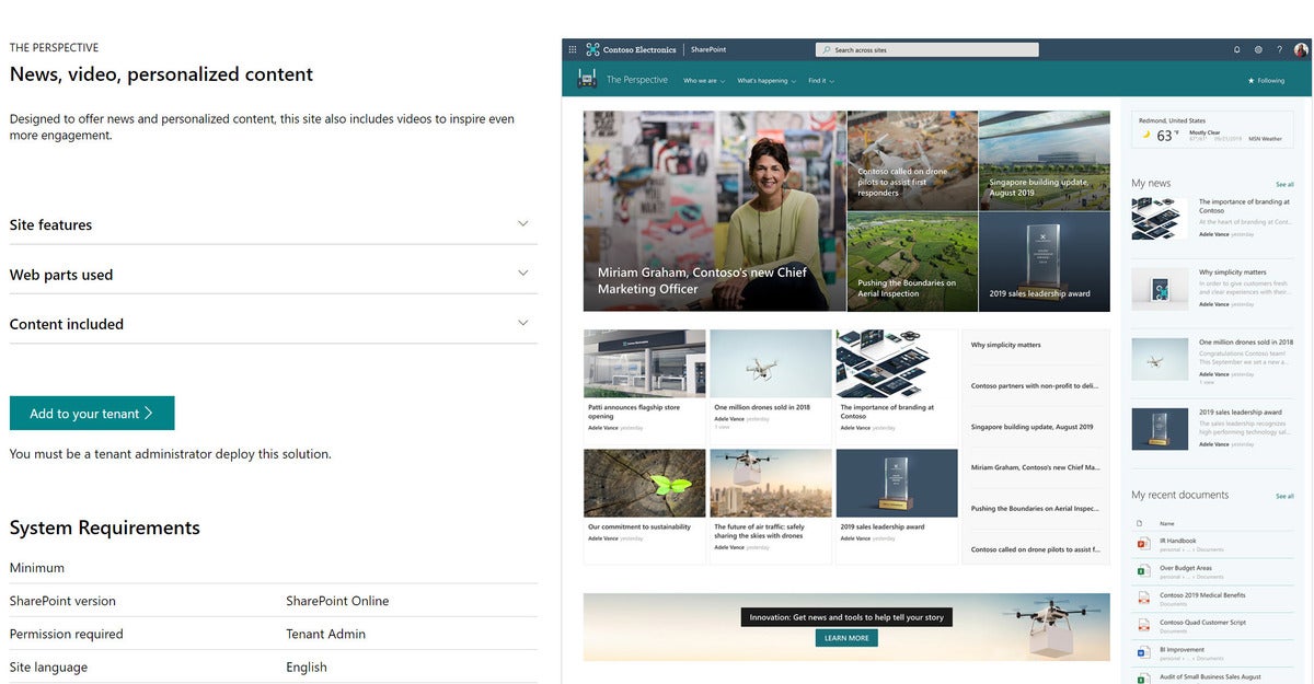 Sharepoint intranet examples 2019