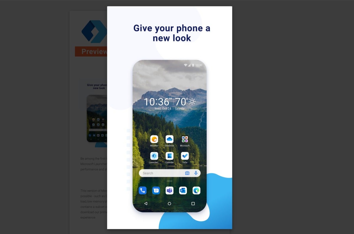 microsoft launcher preview new look
