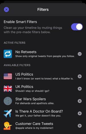 nighthawk for twitter smart filters