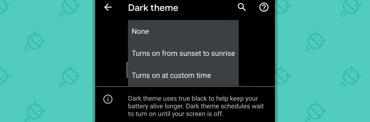 Android 11: Dark Theme Schedule