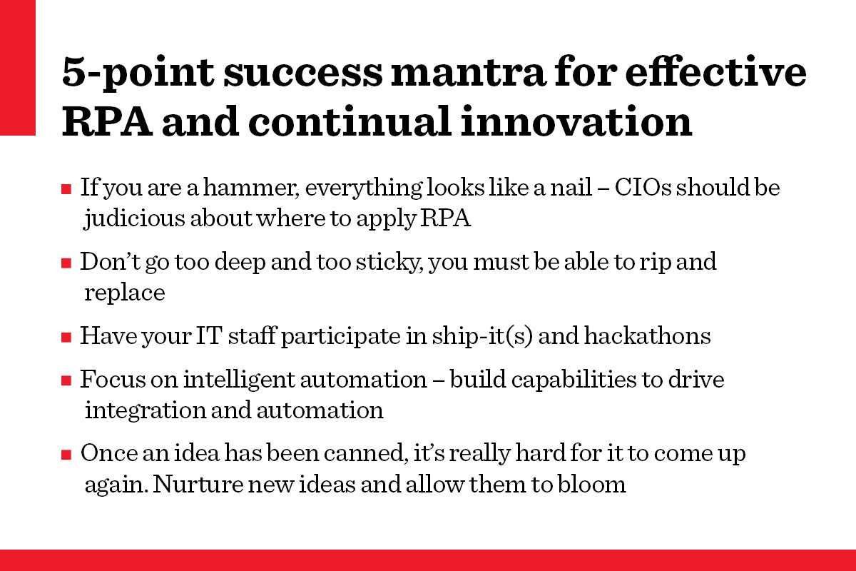 5-point success mantra for effective RPA and continual innovation