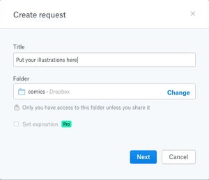 dropbox create request