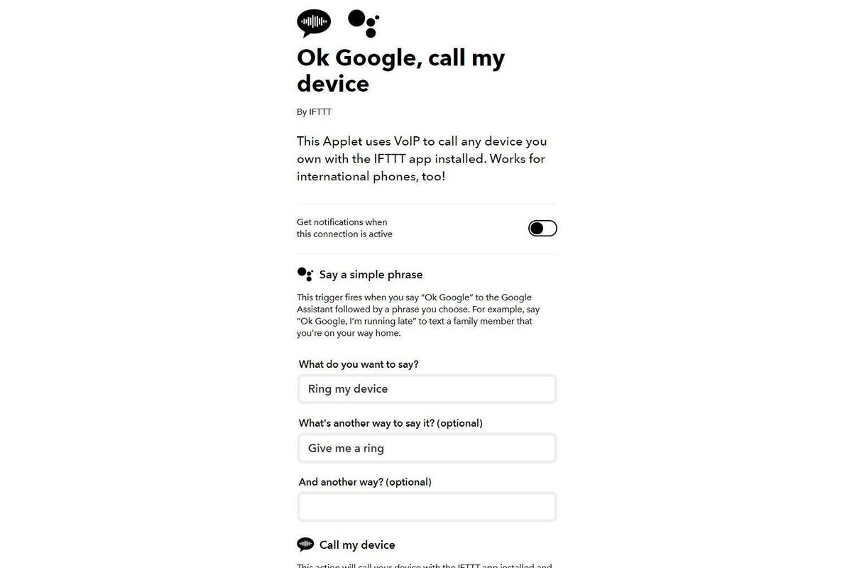 google assistant and ifttt
