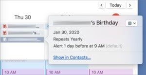 mac911 edit birthday contact