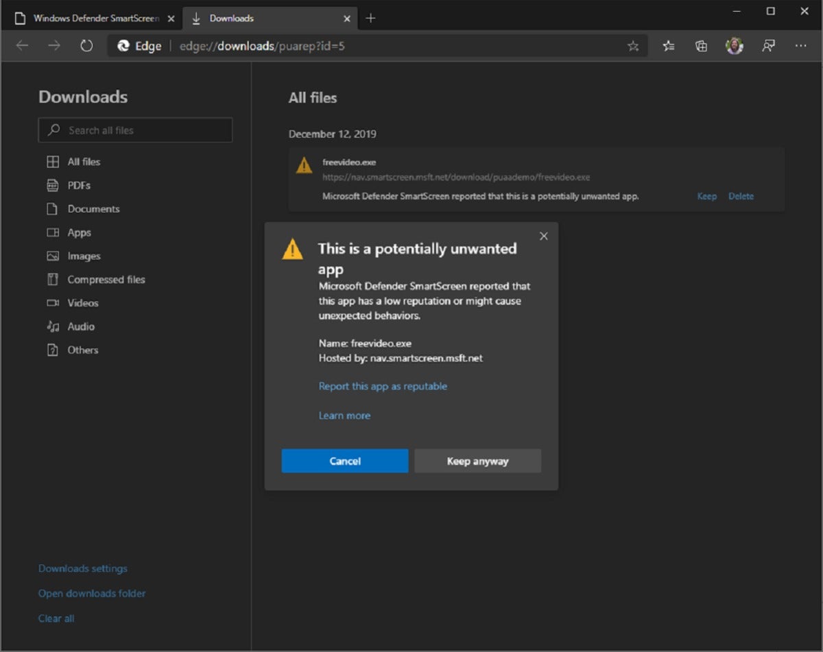how to remove microsoft edge starts with security warning