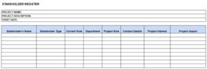 Stakeholder register