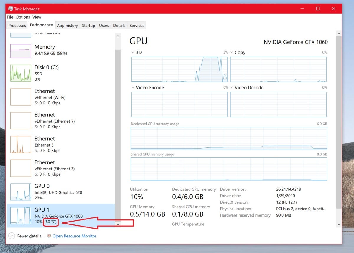 monitoring cpu gpu temp