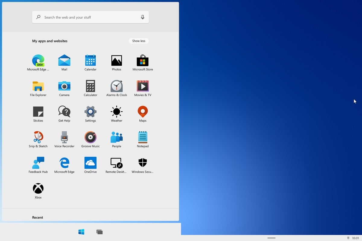 windows 10x all apps start menu