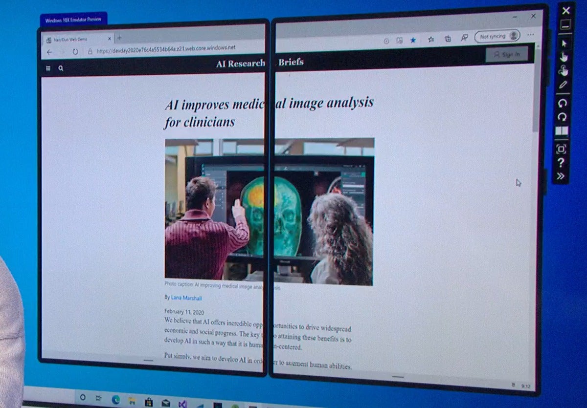 Microsoft windows 10x Surface Neo  edge across two screens