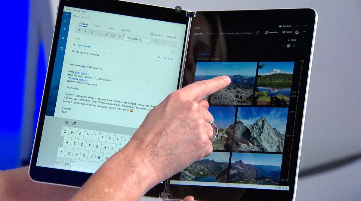 Microsoft Windows 10X Surface Neo windows 10x mail and photos