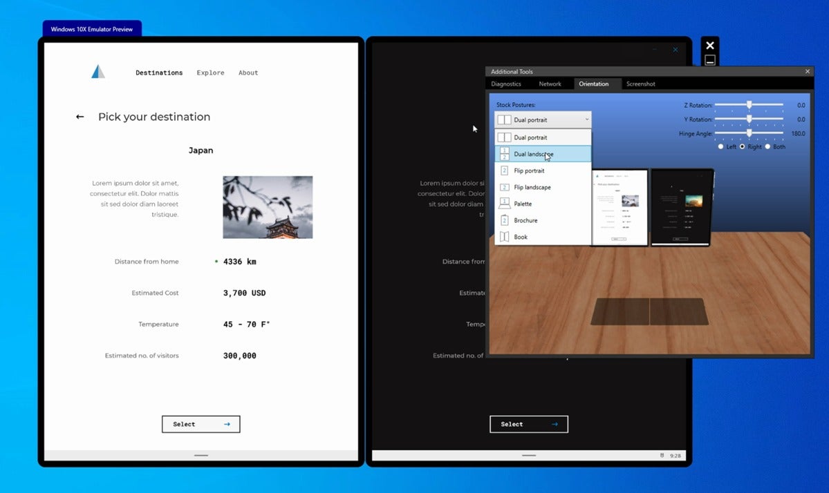 Microsoft Windows 10X Surface Neo windows 10x posture picker