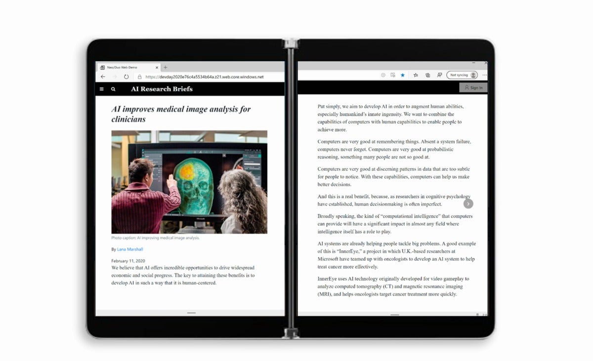 windows 10x surface neo dual screen scrolled