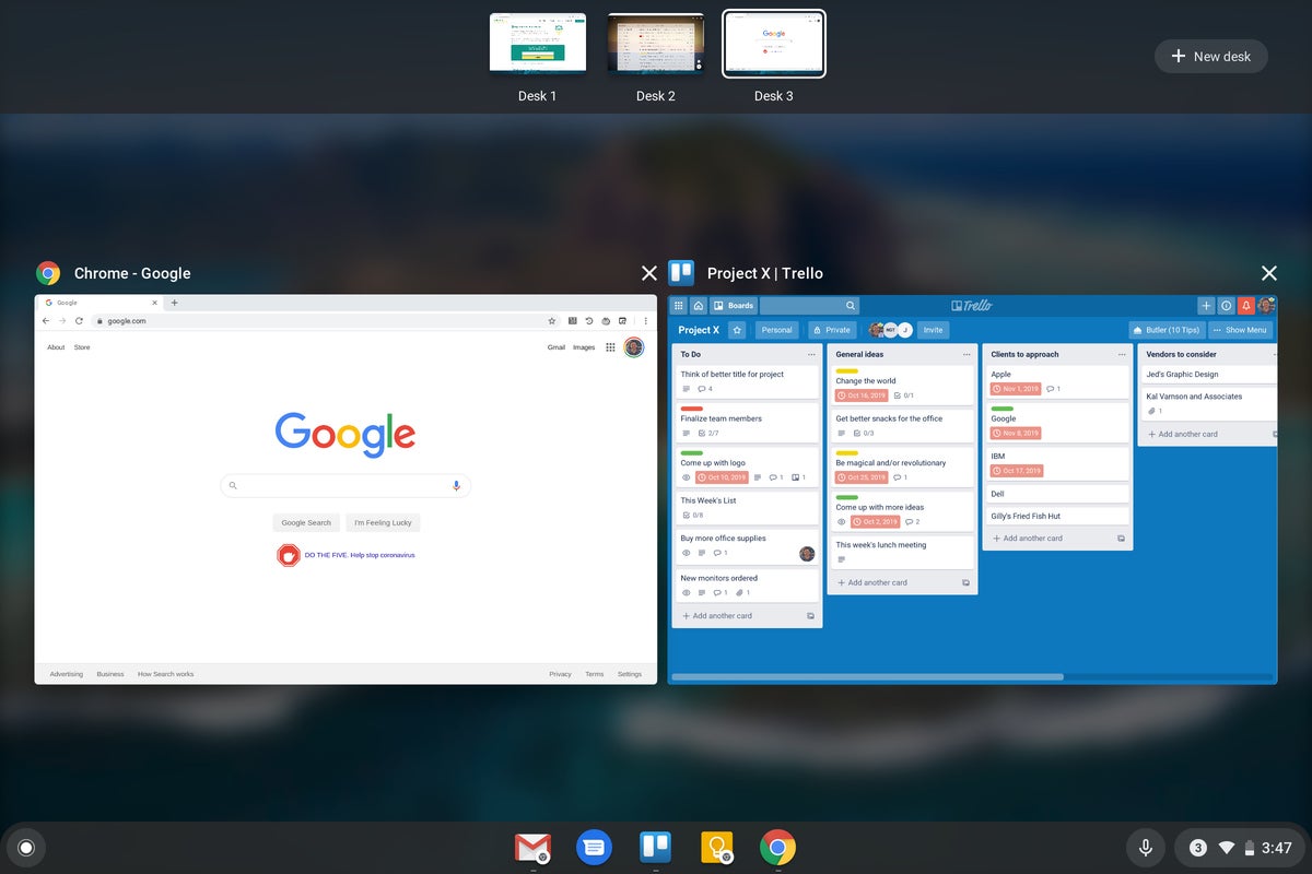 Funciones de Chrome OS: escritorios virtuales