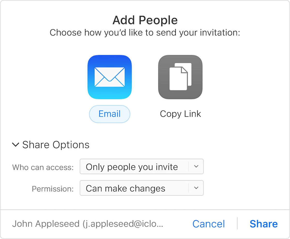 safari icloud share