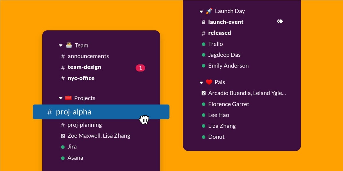 Slack sidebar channel organization