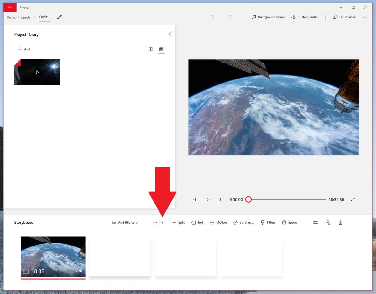 zoom video editor clip loaded arrow