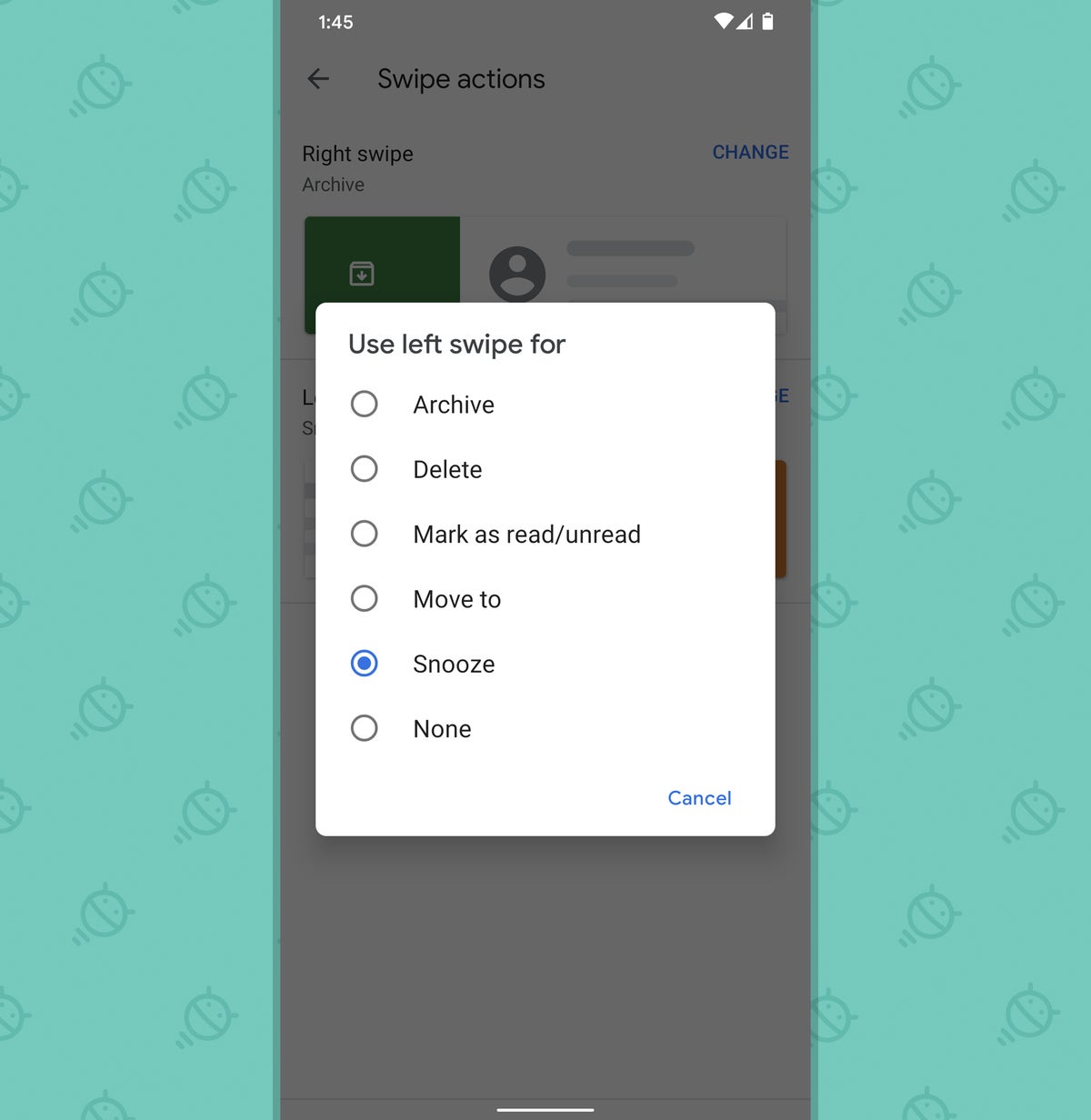 Aplicación de Gmail para Android: deslizamientos