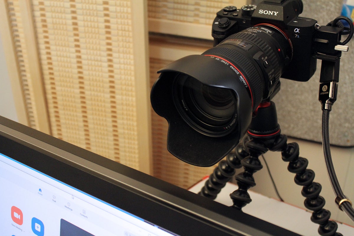 Sony A7 in use as a webcam