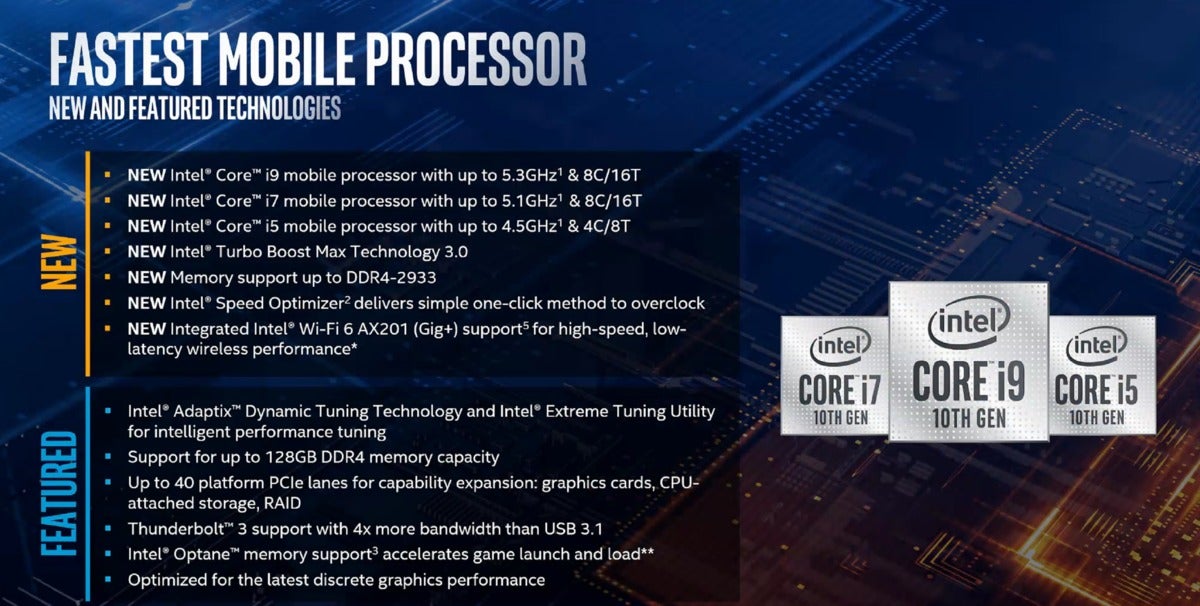 intel comet lake-h new features