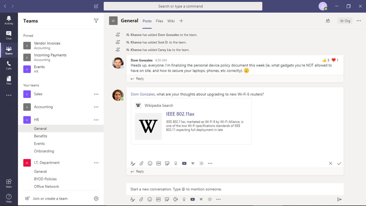 microsoft teams tips pin channels