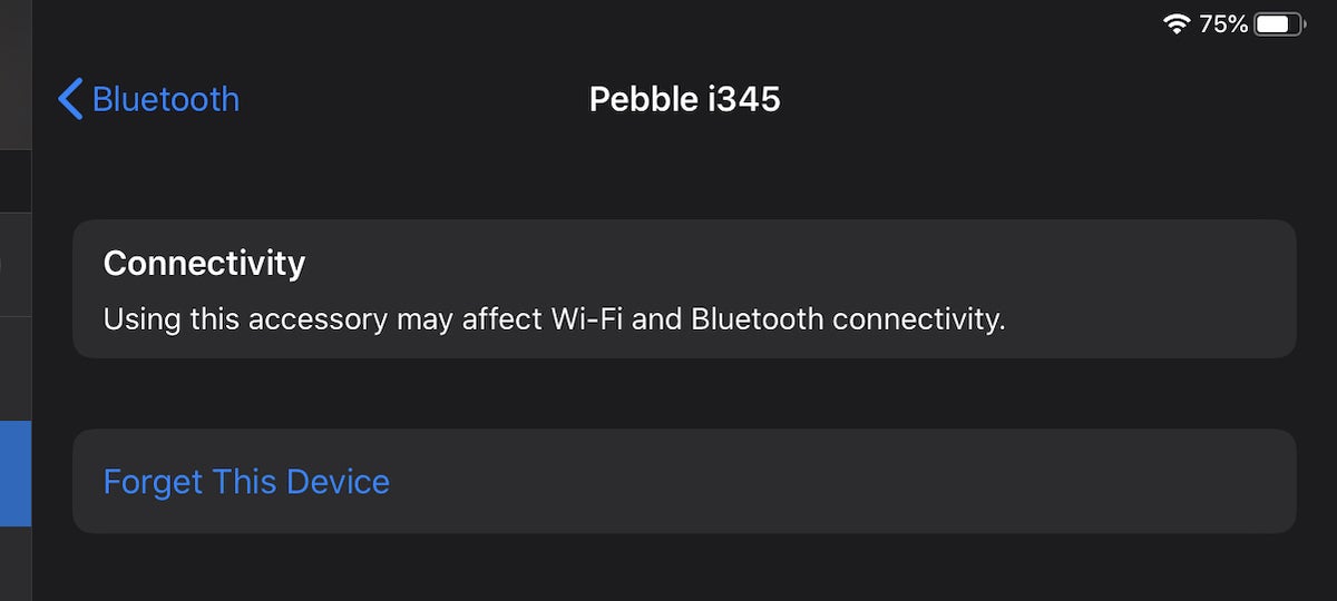 pebble i345 bluetooth error