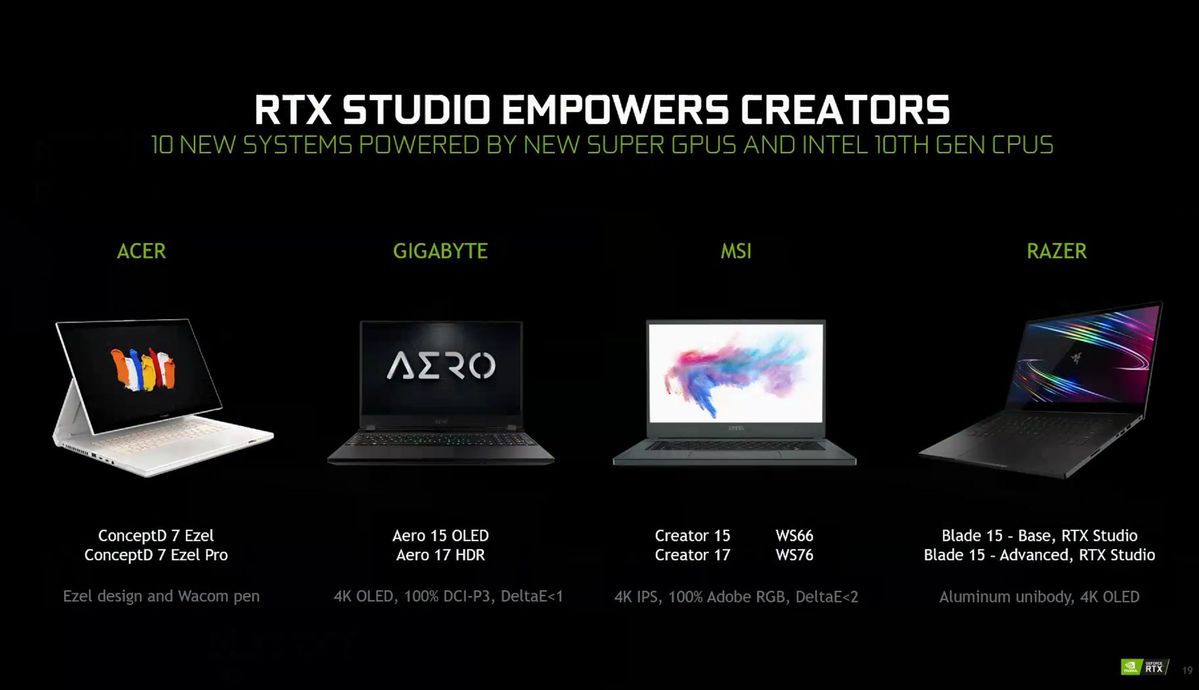 rtx studio laptops