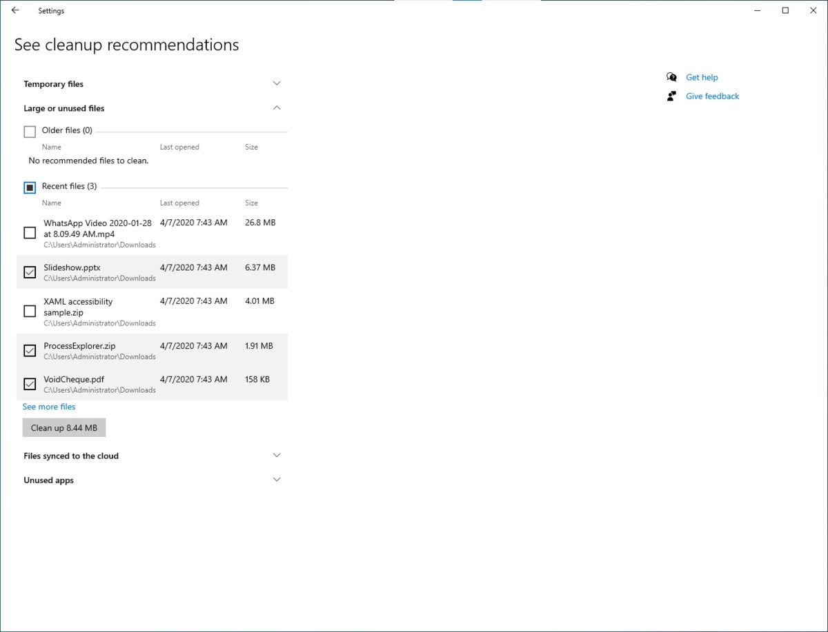 windows insider storage