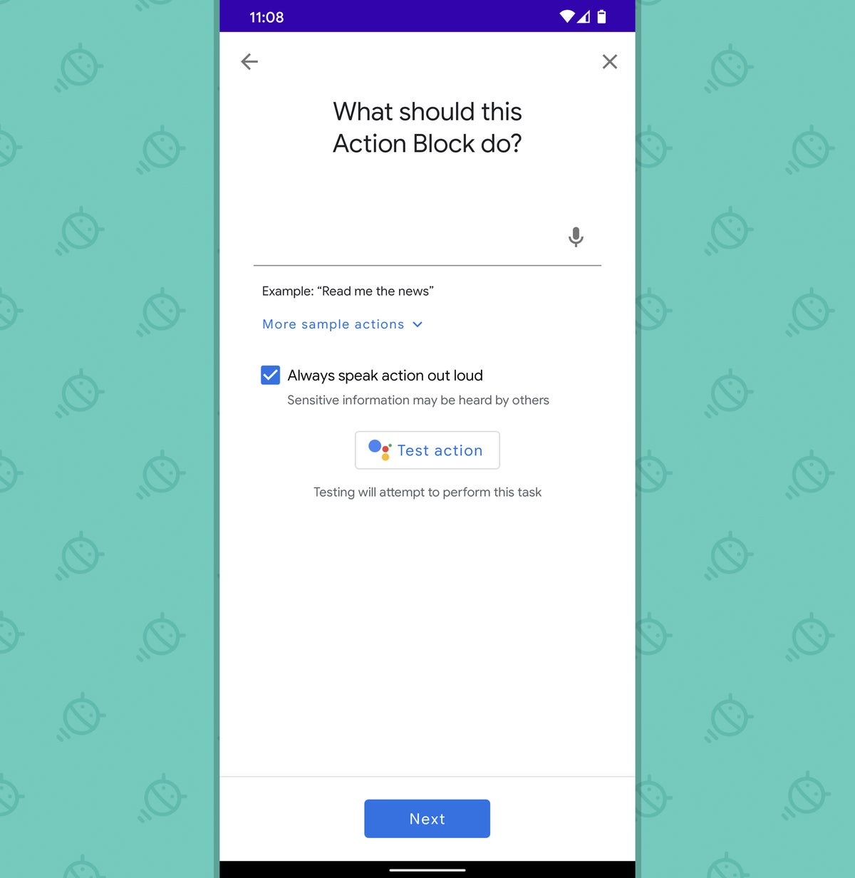 Android, bloques de acción del Asistente de Google (1)